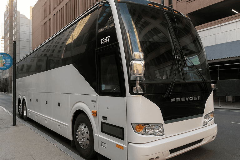 a Bus Rental Company Arvada coach bus