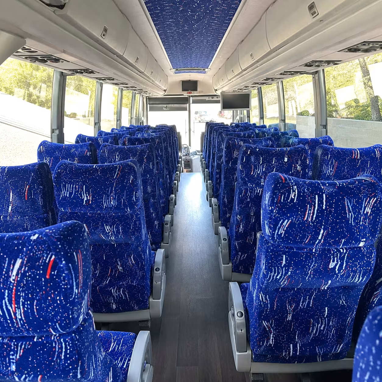 56 passenger charter bus inside